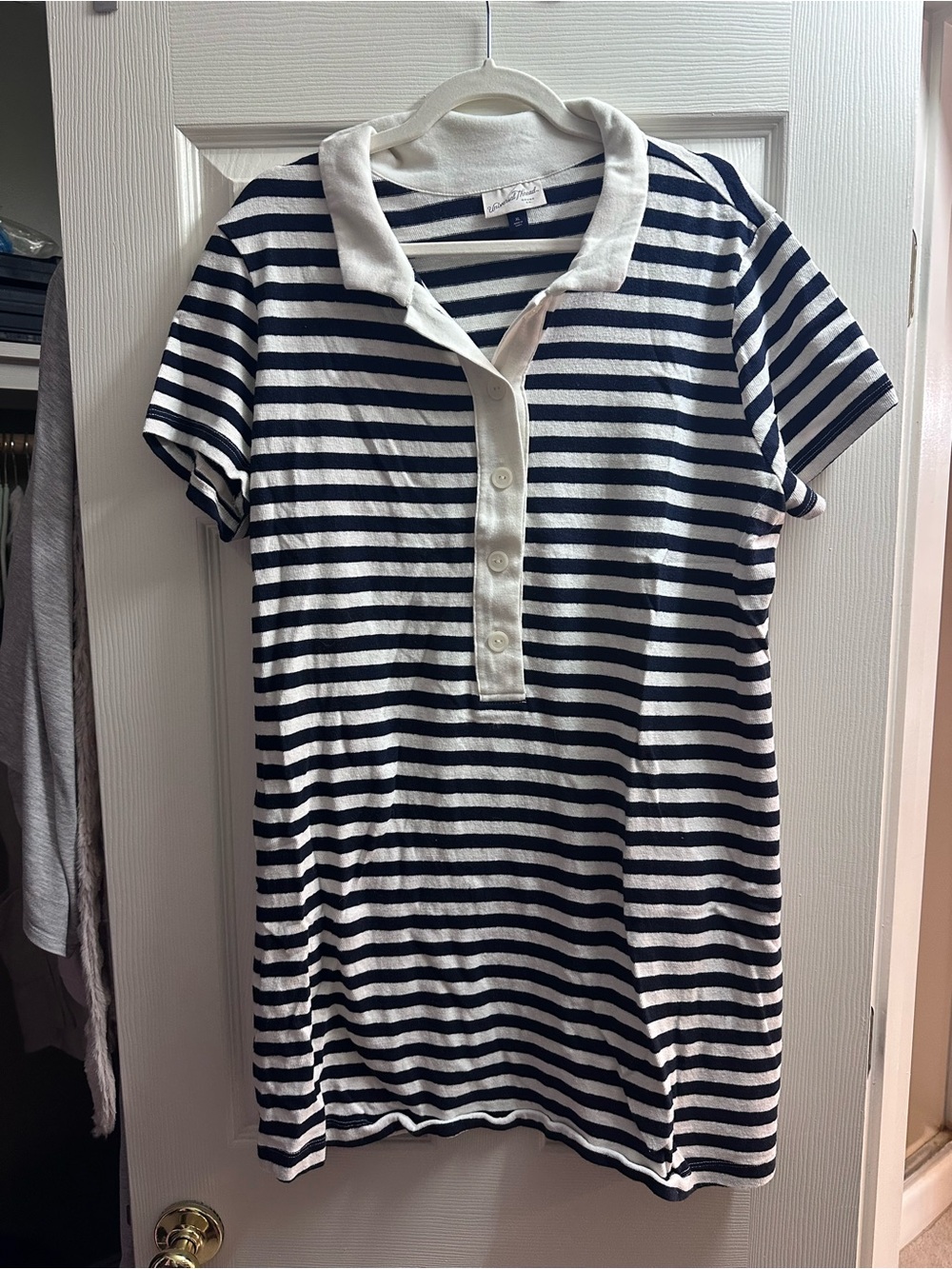 Universal Thread Navy and White Striped Polo Dress